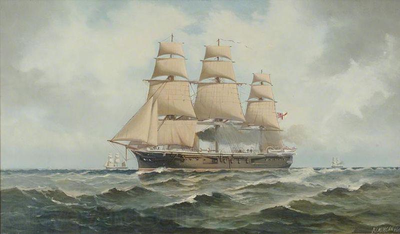 Henry J. Morgan HMS 'Penelope' Spain oil painting art
